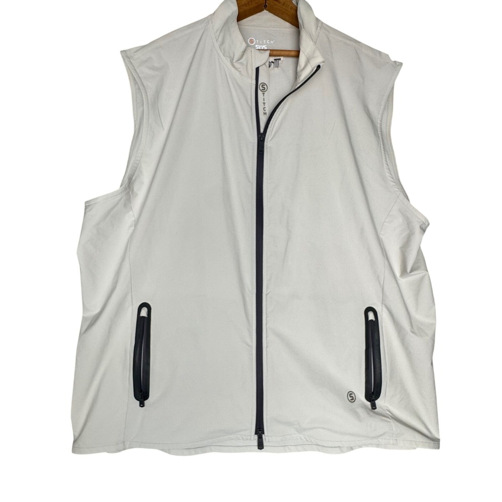 Stitch‎ Golf SWS Weather System Vest Mens XXL Gray Full Zip Trex Logo Stretch